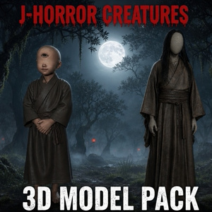 【J-Horror】簡易3Dホラーモデル/No6【一つ目小僧・のっぺらぼう】