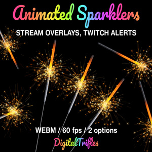線香花火 、クリスマス配信装飾、Twitchアラート、かわいくて居心地の良いストリーミング素材、 アニメーション付き（ストリーマーやVtuber向け）/ Animated Sparklers, Christmas Stream Overlays, Twitch Alerts, Cute Cozy Stream Assets (for Streamers & Vtubers)