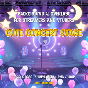 ストリーマーやVTuber、向けのアニメーションステージライトエフェクト、コンサートライブ会場背景、Twitchストリームオーバーレイ、OBS対応 / Concert Stage Twitch Stream Overlays for Streamers, VTubers, Light Effects, Design for Singer, Dancer, Karaoke, OBS
