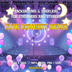 ストリーマーやVTuber、向けのアニメーションステージライトエフェクト、コンサートライブ会場背景、Twitchストリームオーバーレイ、OBS対応 / Concert Stage Twitch Stream Overlays for Streamers, VTubers, Light Effects, Design for Singer, Dancer, Karaoke, OBS