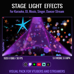 アニメーション配信背景＆オーバーレイ、VTuber・ストリーマー向けステージライトエフェクト、DJ・カラオケ・歌手向けビデオループ / Animated Stream Backgrounds and Overlays, Stage Light Effects for Vtuber, Streamer, Video Loops for DJ, Karaoke, Singer