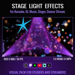 アニメーション配信背景＆オーバーレイ、VTuber・ストリーマー向けステージライトエフェクト、DJ・カラオケ・歌手向けビデオループ / Animated Stream Backgrounds and Overlays, Stage Light Effects for Vtuber, Streamer, Video Loops for DJ, Karaoke, Singer