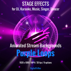アニメーション配信背景・ステージライト演出（VTuber・配信者・VJ・DJ・カラオケ・音楽配信・歌手・ダンサー向け）9種パープル系MP4ループ素材 / Animated Stream Backgrounds, Stage Visual for VTuber & Streamer, DJ, Karaoke, Music, Singer, Dancer, 9 Video Loops