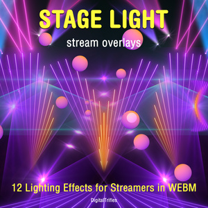 ステージ配信オーバーレイパック・レーザー＆ライトFX12種（Twitchオーバーレイ・VTuber・配信者・DJ・音楽・カラオケ向け、透過WEBMループ）/ Stage Stream Overlay Pack, 12 Laser & Light FX, Twitch Overlays for Streamer & VTuber, DJ, Music, Karaoke, Loop