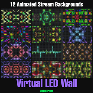 DJ＆ミュージック配信用アニメ背景：12種類のループLEDステージビジュアル（VTuber／ストリーマー向け） / DJ & Music Animated Backgrounds for Vtubers and Streamers: 12 Loop Visuals LED Wall Stage