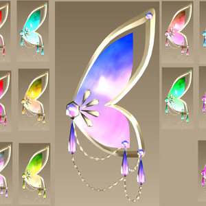 #015蝶飾り12色セット【fbx,obj】