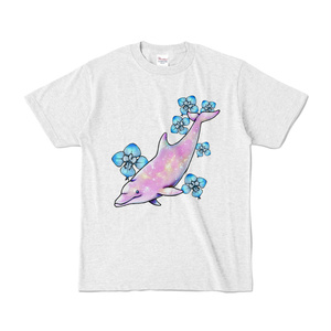 【カラーTシャツ】胡蝶蘭とイルカ