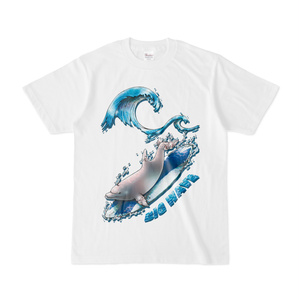 【白Tシャツ】イルカ(青)／片面・両面