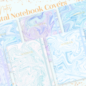 GoodNotes表紙セット｜青のマーブル模様GoodNotesテンプレート