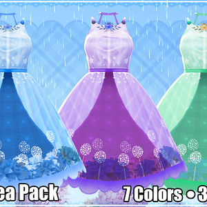 【VRoid】Hydrangea Dress Pack【7 Colors /3 Bracelets/ PSD File】