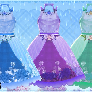 【VRoid】Hydrangea Dress Pack【7 Colors /3 Bracelets/ PSD File】