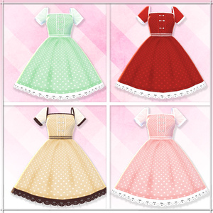 VRoid Vintage Dresses【5 Colors】