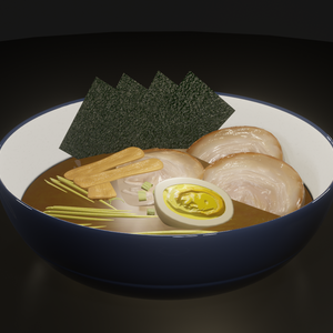 【無料】３Ｄモデルデータ「ラーメン」【blender3.2.0】