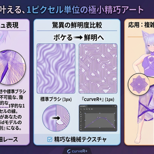 【液タブに匹敵!?】【無料‼️】マウスでも、きれいな直線・曲線が引ける補助ツール【VRoid Studio】用　CurveR（CurveRise）V1.0 ※設定を読んだAIが教えてくれるから簡単！