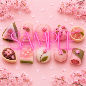春の和菓子 デジタルペーパー【全10種】「PNG形式」