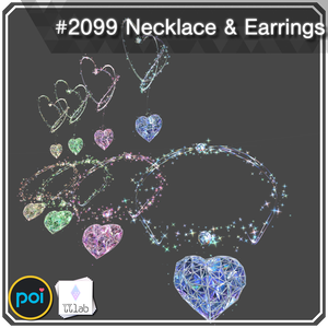 YUYULAB #2099 Accessory ハートネックレス＆イヤリング 【VRchat想定】