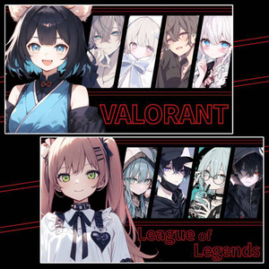 シンプルコラボ配信サムネ 5人用 VALORANT League of Legends