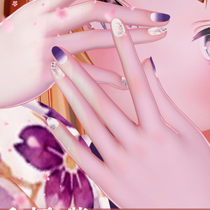 【サマーセール８/10-17】E_NAIL 専用マテリアル[和柄　紫］ 缩略图 3