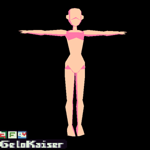Low-poly 3D Base - Nude Girl Model