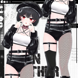 [6アバター対応] Chain leather outfit 缩略图 7