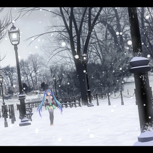 【無料MMD】雪の公園ステージ