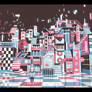【無料MMD】仮想街ステージ