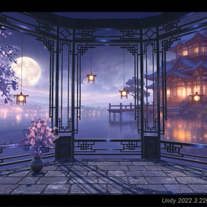 水辺の月見亭ステージ【Vtuber, VRC, 動画制作で使えるUnityPackage】