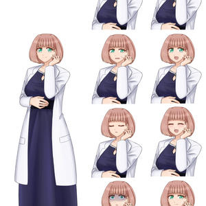 白衣の優しそうな女性の立ち絵