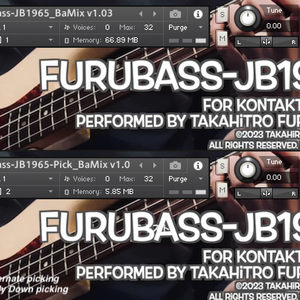 FuruBass-JB1965 ベース音源-指弾き&ピック弾きフルセット for KONTAKT