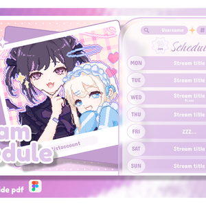 週間スケジュール用素材｜Violet Diary 
