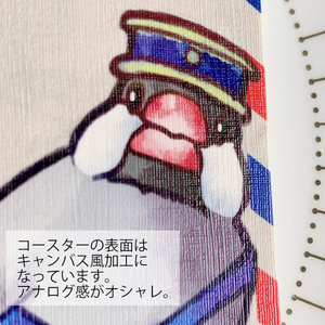 文鳥エアメール風ラバーマグネットコースター