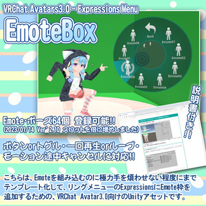 【 EmoteBox 】VRChat Avatars3.0 ExpressionsMenu 
