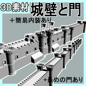 城塞の門と壁(長さ調節可）