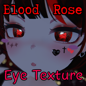 [7アバター対応] Blood Rose｜VRChat瞳テクスチャ｜PSD同梱