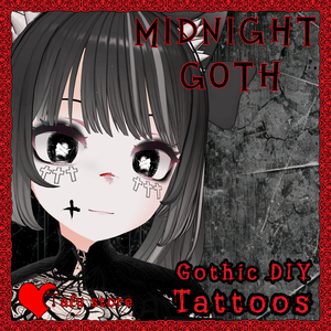 [無料] DIY タトゥー＆メイク テクスチャ「Midnight Goth」｜VRChat｜PSD同梱