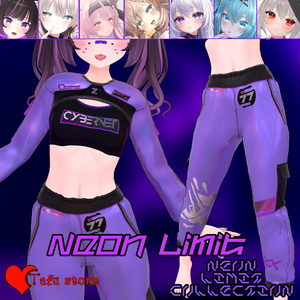 [無料] Neon Limit 💜 3D衣装モデル 💜 8アバター対応 💜 TafuStore 衣類 [VRChat] [Free] 缩略图 3
