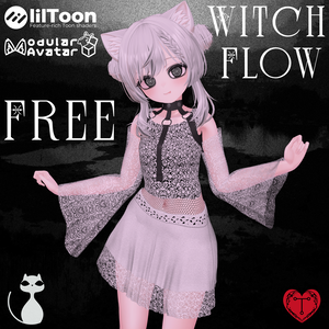 [無料] Witch Flow 🖤 3D衣装モデル 🖤 5アバター対応 🖤 TafuStore 衣類 🖤 [VRChat] [Free]