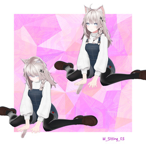 女の子座りポーズアニメーション 缩略图 4