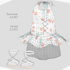 【まめふれんず対応】ふわふわすうぃむ【水着】 缩略图 5
