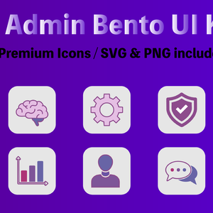 AI Admin Bento UI Kit - SaaS・管理画面向けアイコンセット
