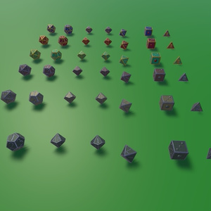 Dice set [7 types x 6 colors] [3D data] SDK3 compatible version