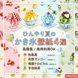 かき氷デジタルペーパー 4柄お得パック