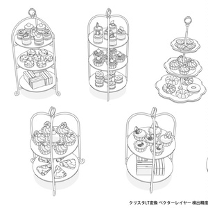 珈琲/紅茶/緑茶/菓子3D素材257点セット