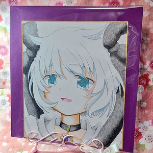 ま*読様 夏目アンアン (過去) イラスト色紙 魔法少女ノ魔女裁判 夏目アンアン 色紙イラスト - そらと月の