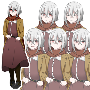 白髪の女の子(冬服)立ち絵セット