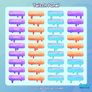 【配信素材/Twitchパネル】「Droplets」 - Twitch Panels (商用利用可)