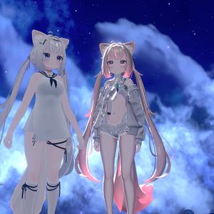 Chiffon Hair and Tail emission | 髪の毛と尻尾の発光