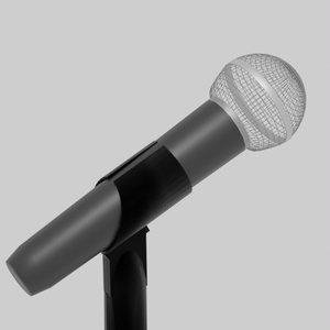3D model] Microphone and microphone stand (2 items)
