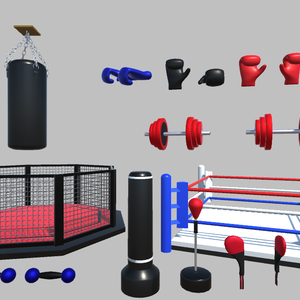【3Dモデル】ボクシングジムにある道具たち(12点)