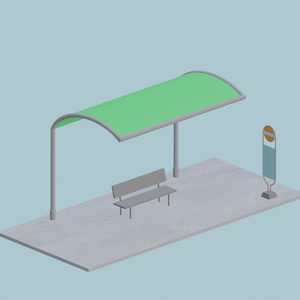 【無料3Dモデル】バス停